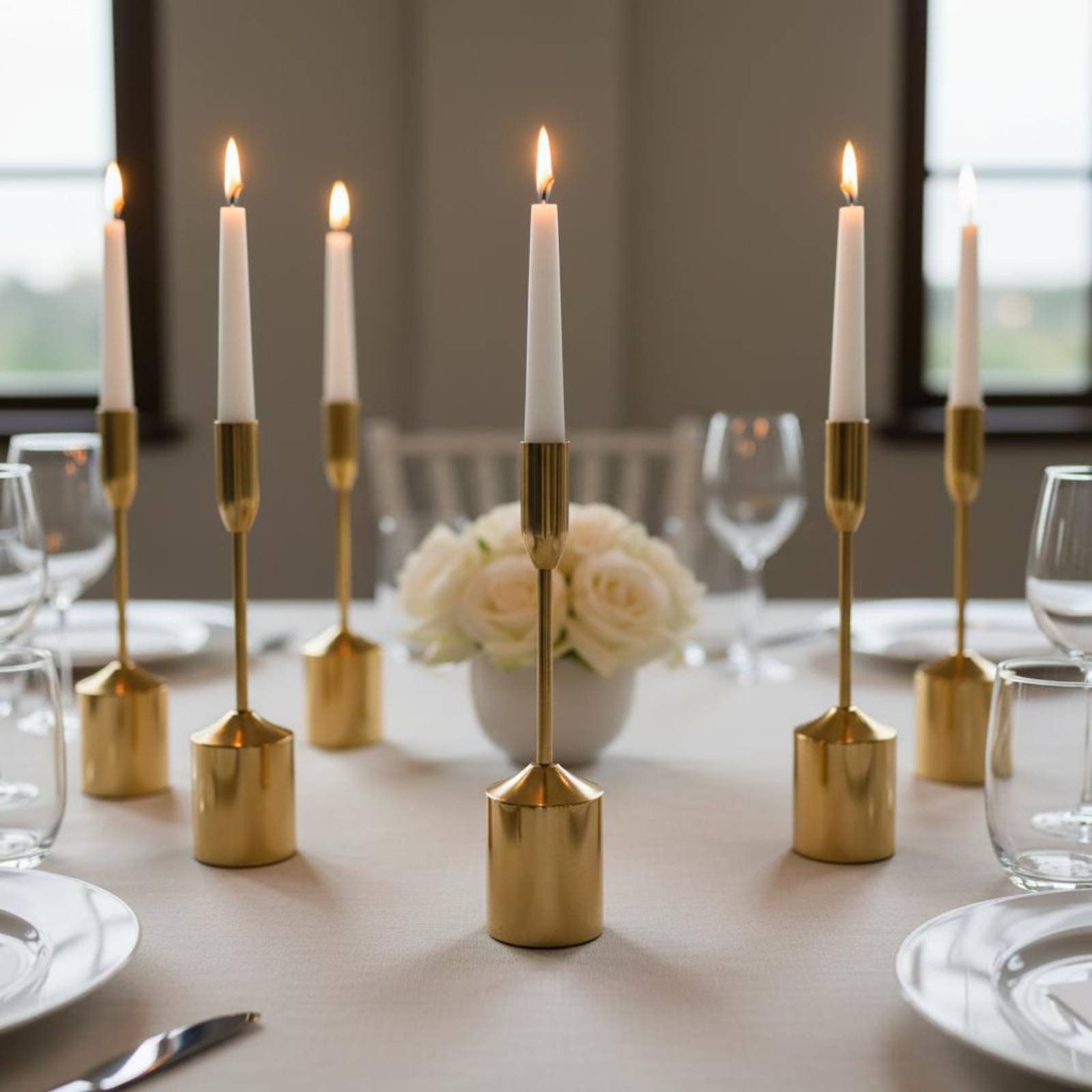 Candle Holder Set - Juego de 6 Portavelas Cónicos de