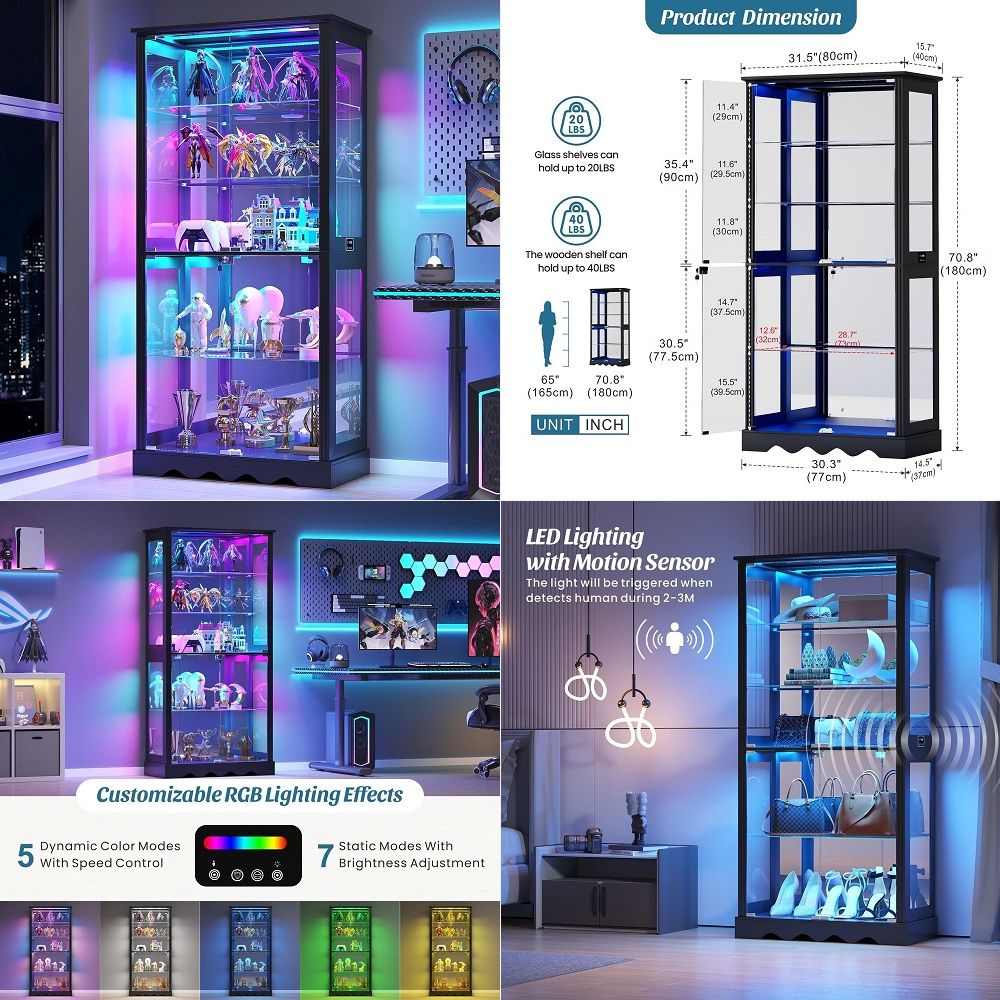 Lighting & Home Decor Studio - Vitrina con Puertas de Vidrio, Vitrina