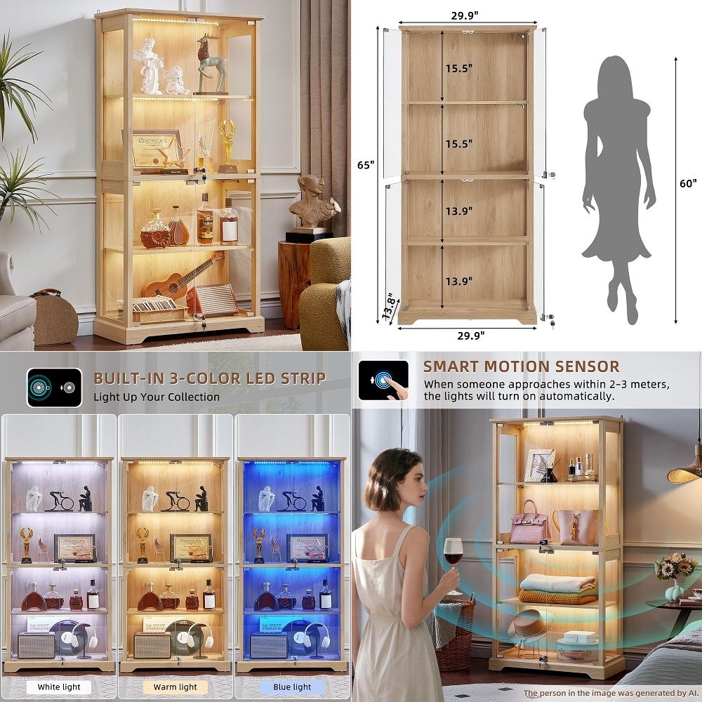 Lighting & Home Decor Studio - Vitrina de cristal estilo rústico con
