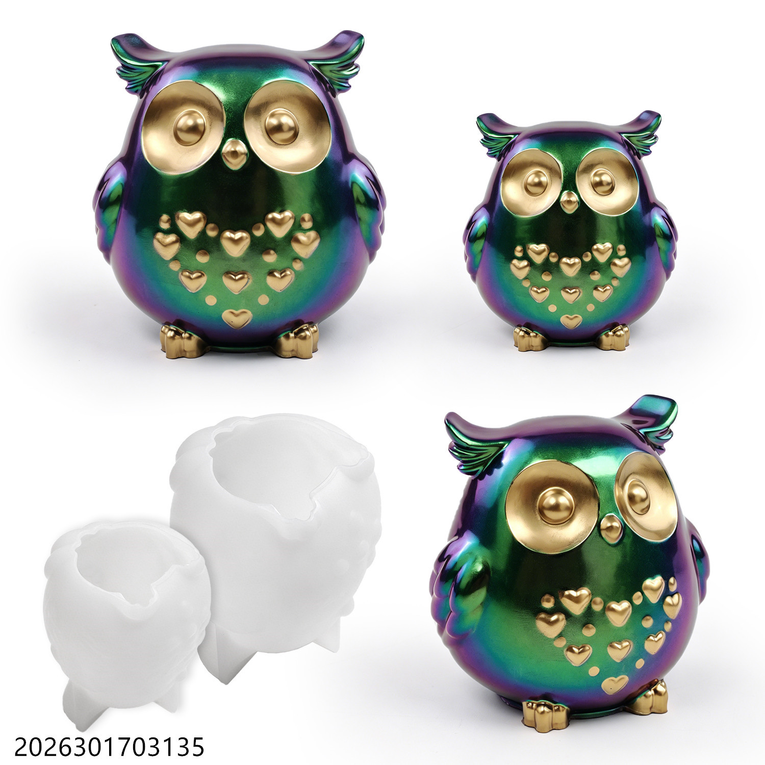 Candle Holder Set - Molde de silicona de búho 3D