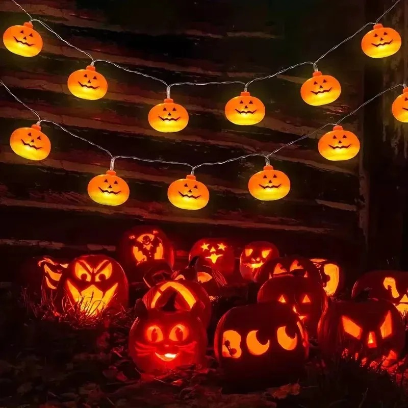 String Light Outdoor - Guirnalda de Luces LED de Calabaza