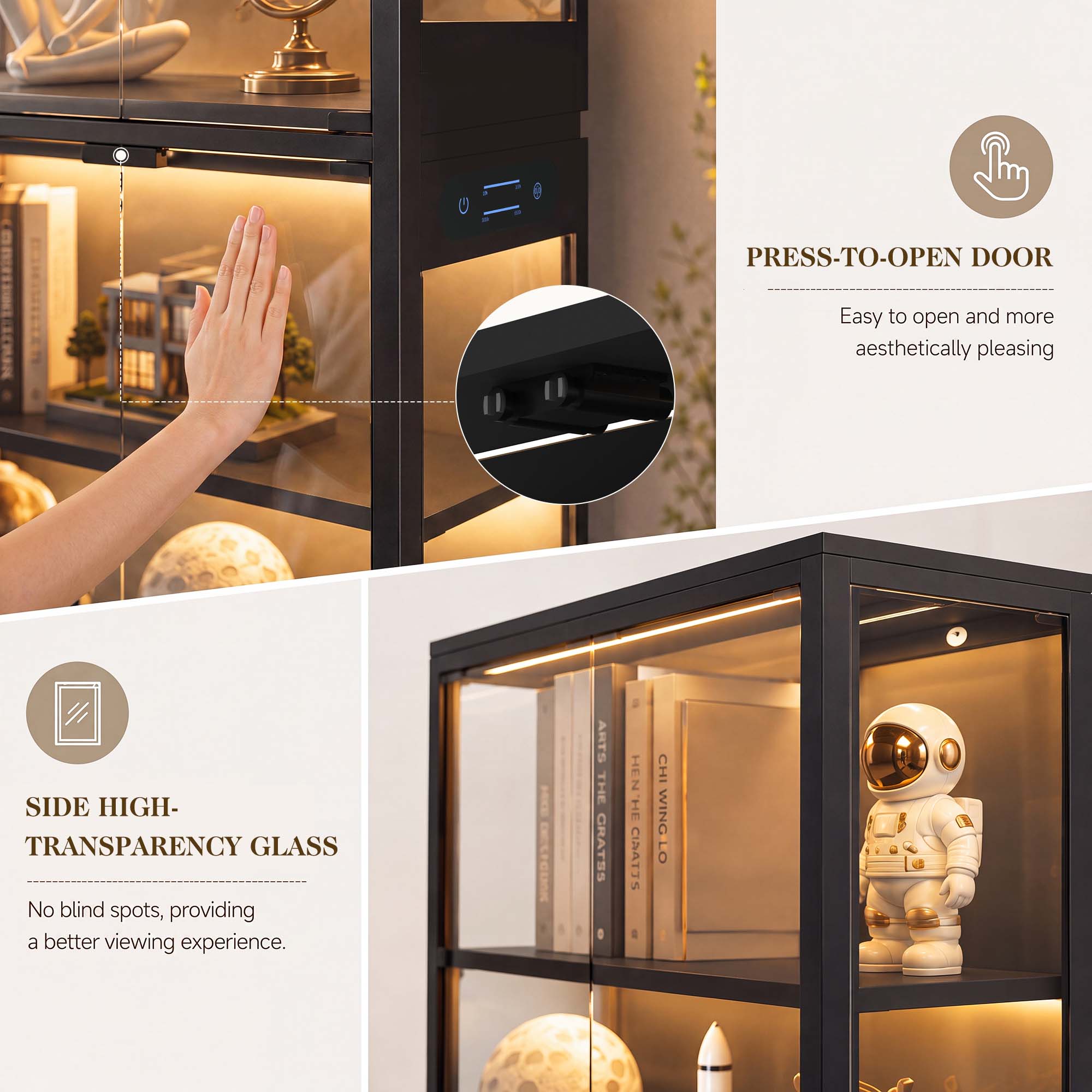 TCGBKAF Vitrina de 5 niveles c - Led Lighting Decor reseña y precio