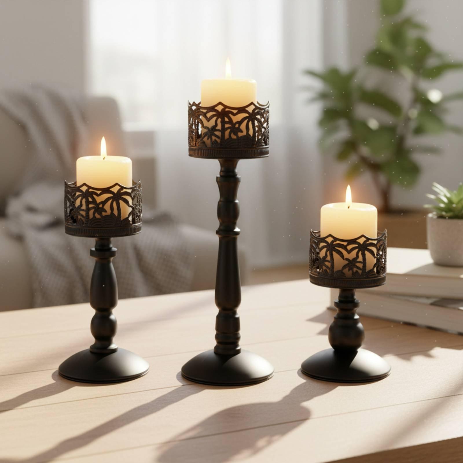Candelabro de Hierro, Elegante - Candle Holder Set reseña y precio