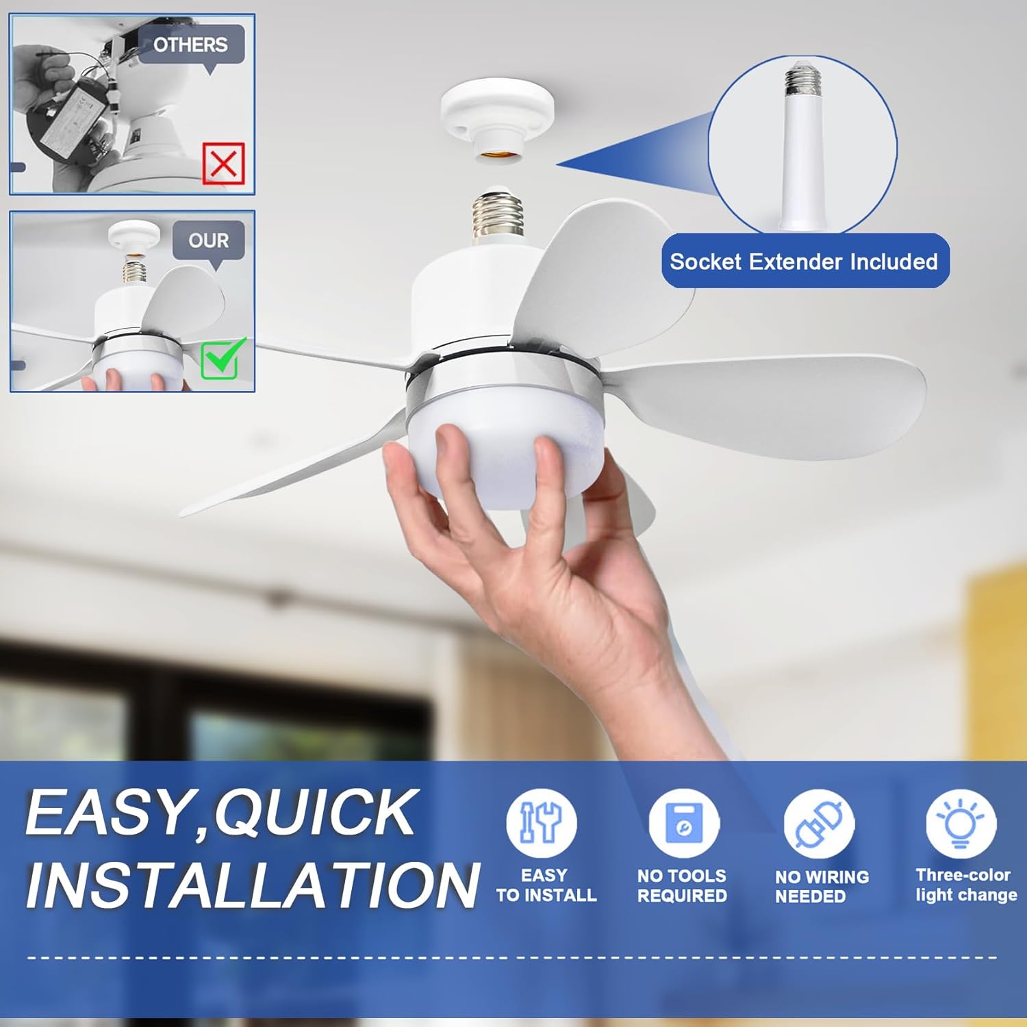 Ventilador de Techo con Luz y  - Led Lighting Decor reseña y precio