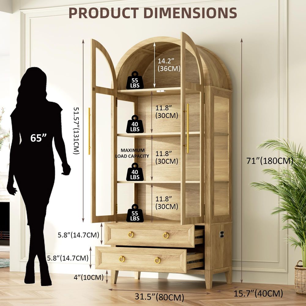 Vitrina Arqueada de 71 Pulgada - Lighting & Home Decor Studio reseña y precio