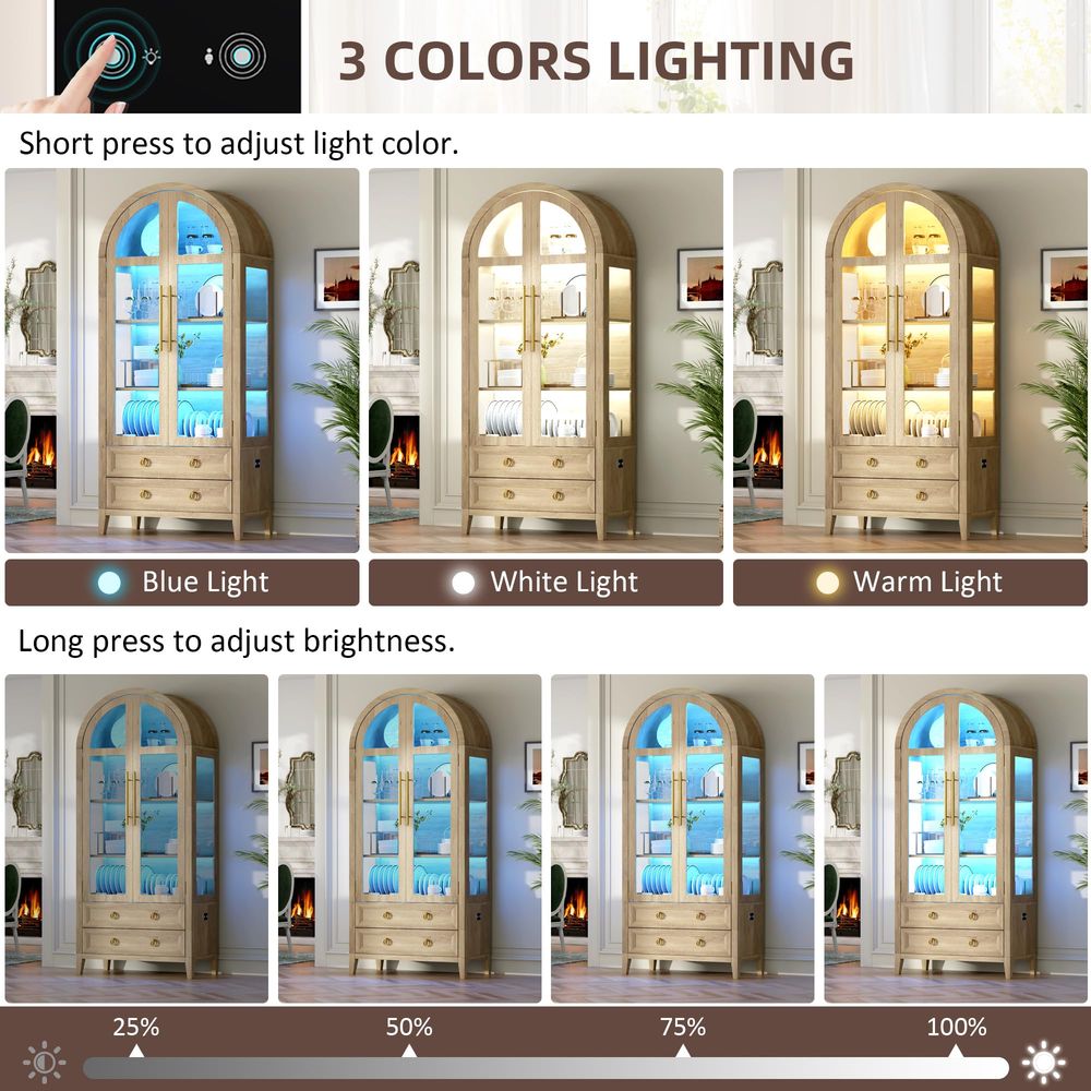 Vitrina Arqueada de 71 Pulgada - Lighting & Home Decor Studio reseña y precio